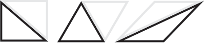 A triangle is half of a square or parallelogram. A triangle is half of a square or rectangle.