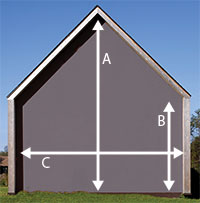 Real-life area problem - gable end. Gable end (triangle)