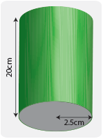 Volume of a cylinder example Cylinder with length of 20cm and radius of 2.5cm